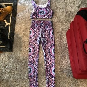 Matching leggings and sports bra